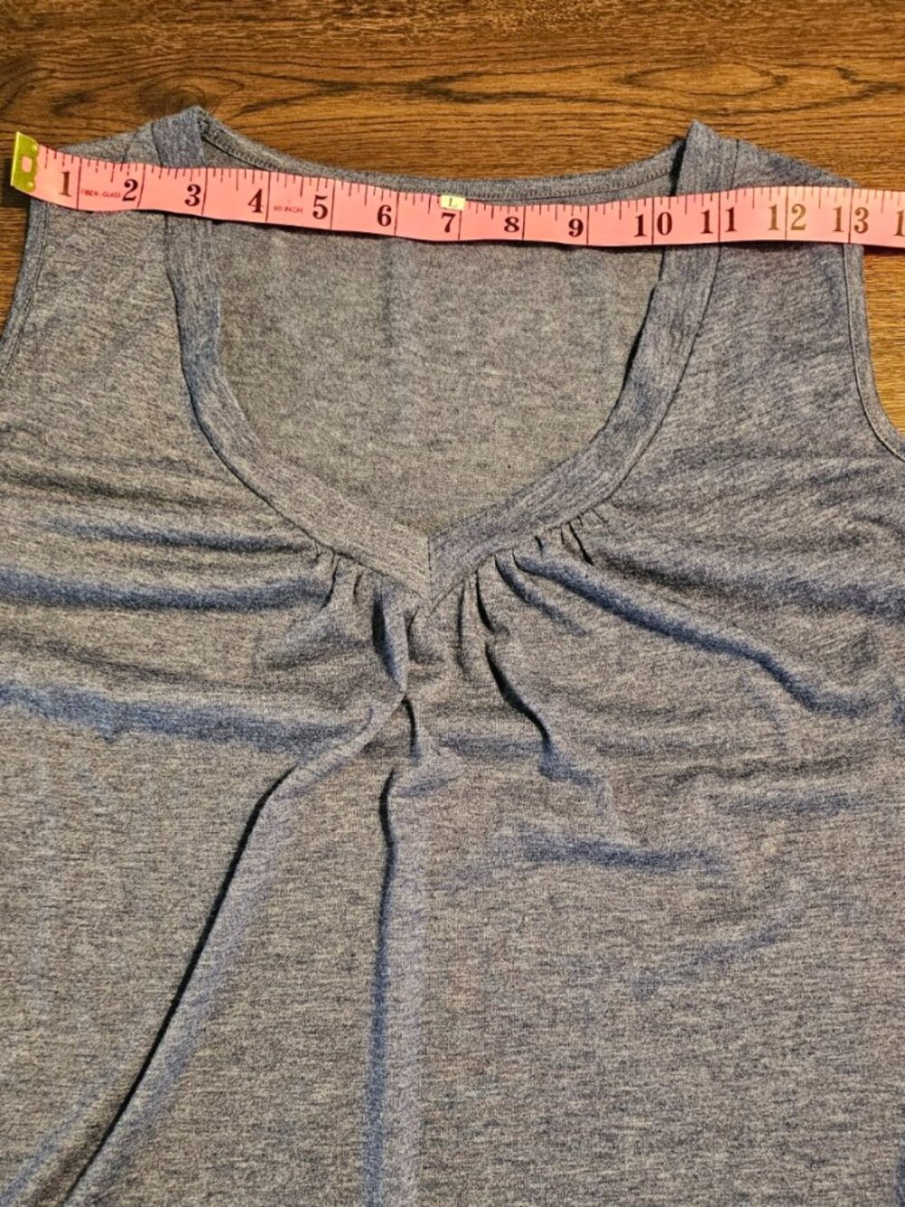 Blue Heathered Cold-Shoulder Top - Picture 4 of 6